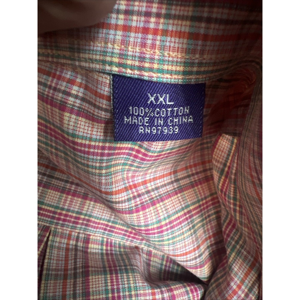 Alan Flusser Men's XXL Button Up Shirt Long Sleeve Pastel Stripes 100% Cotton - Picture 9 of 10